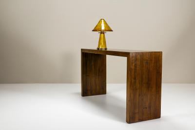 Console Veneered in Dark Stained Bamboo Belgium 1980s