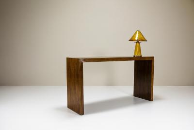 Console Veneered in Dark Stained Bamboo Belgium 1980s
