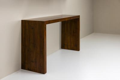 Console Veneered in Dark Stained Bamboo Belgium 1980s