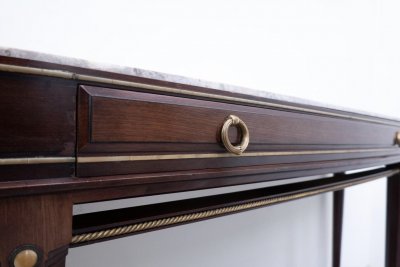 Console by Alban Chambon Mahogany and Marble 1900s