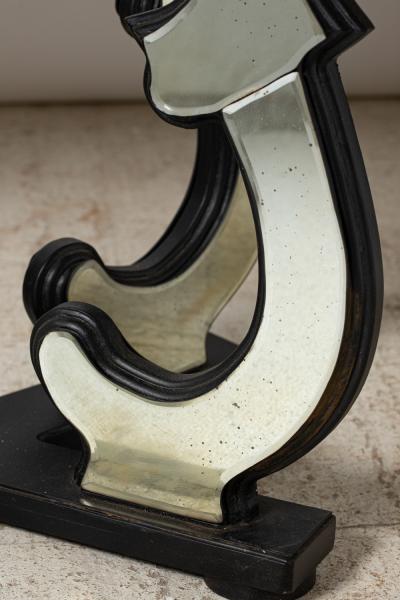 Console in Art Deco style entirely covered with mirrors