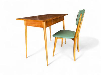 Console with Drawer and Chair in Hardwood Unknown 1950s Lot 732A