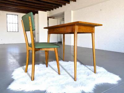 Console with Drawer and Chair in Hardwood Unknown 1950s Lot 732A