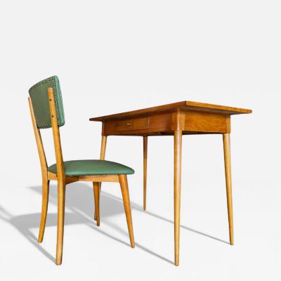 Console with Drawer and Chair in Hardwood Unknown 1950s Lot 732A