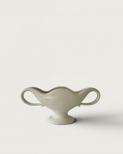 Constance Spry Twin Handled Vase with Scalloped Lip c 1930s