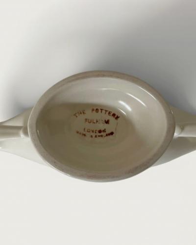 Constance Spry Twin Handled Vase with Scalloped Lip c 1930s