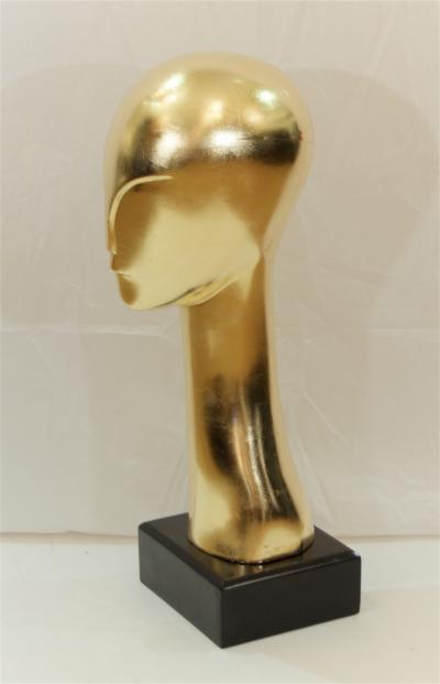 Constantin Br ncu i Giltwood Head Sculpture after Constantin Brancusi