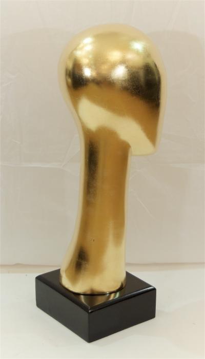 Constantin Br ncu i Giltwood Head Sculpture after Constantin Brancusi
