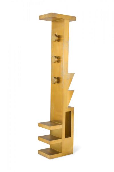Contemporary Abstract Form Gilt Etagere Shelf