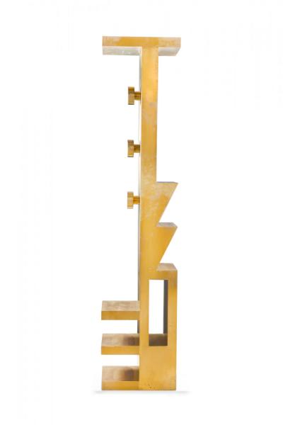 Contemporary Abstract Form Gilt Etagere Shelf