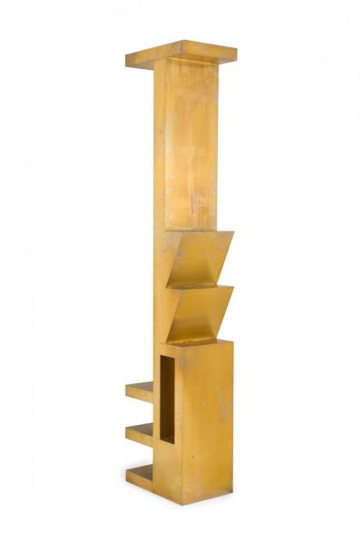 Contemporary Abstract Form Gilt Etagere Shelf