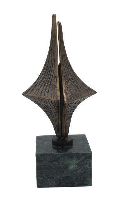 Contemporary Abstract Metal and Marble Sculpture
