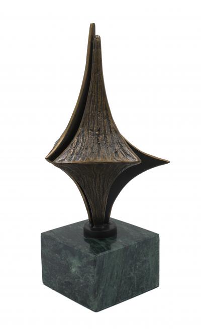 Contemporary Abstract Metal and Marble Sculpture