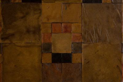 Contemporary Abstract Patchwork Leather Wall Art on Canvas