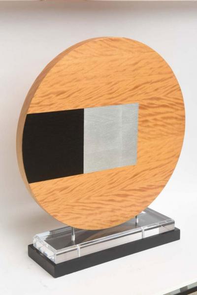Contemporary American Abstract Wood Sculpture on Stand
