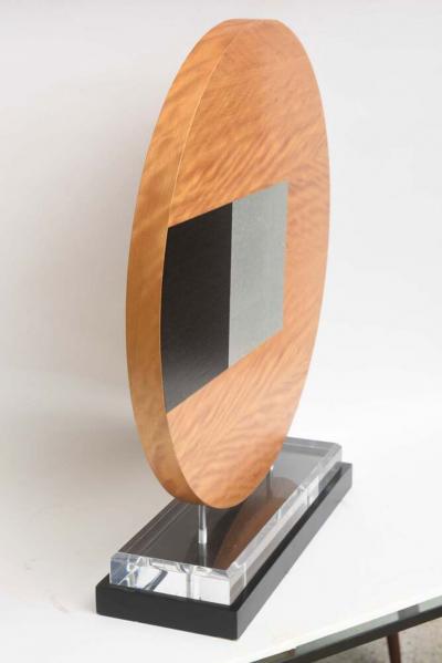 Contemporary American Abstract Wood Sculpture on Stand