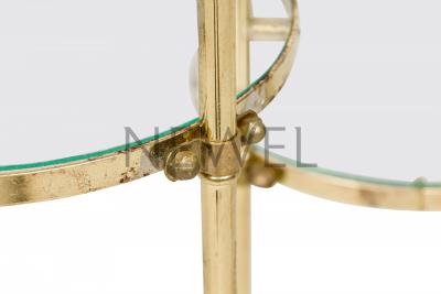 Contemporary American Gilt Metal and Clear Glass Tiered Plant Stand