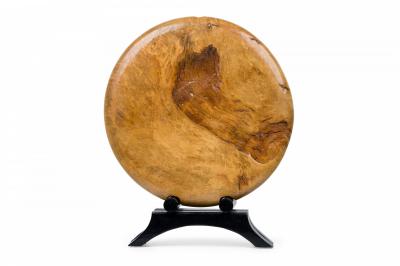 Contemporary American Modern Circular Wood Sculpture on Stand