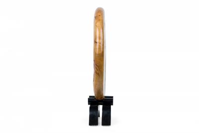 Contemporary American Modern Circular Wood Sculpture on Stand