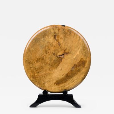 Contemporary American Modern Circular Wood Sculpture on Stand
