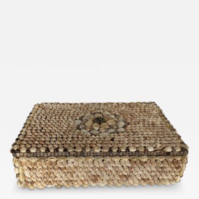 Contemporary American Modern Conch and Cowrie Seashell Jewelry Box