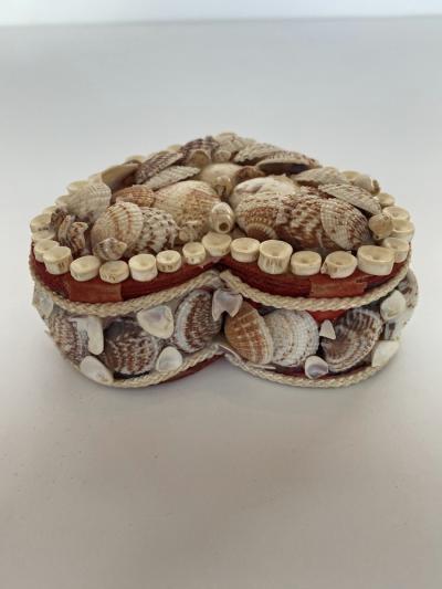 Contemporary American Modern Heart Shaped Seashell Jewelry Box