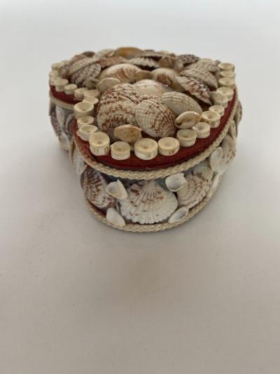 Contemporary American Modern Heart Shaped Seashell Jewelry Box
