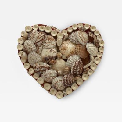 Contemporary American Modern Heart Shaped Seashell Jewelry Box