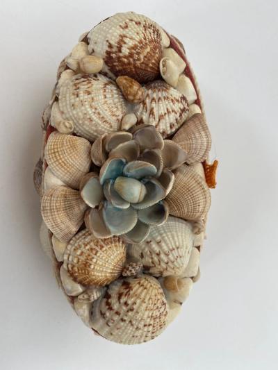 Contemporary American Modern Oval Seashell Jewelry Box