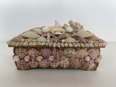 Contemporary American Modern Seashell Music Box Jewelry Box
