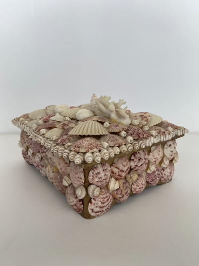 Contemporary American Modern Seashell Music Box Jewelry Box