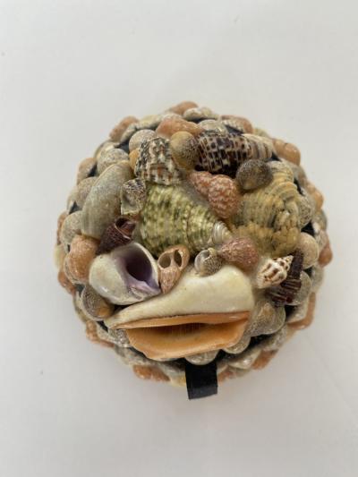 Contemporary American Modern Small Circular Seashell Jewelry Box