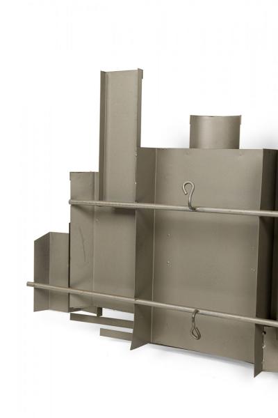 Contemporary American Shaped Silver Metal City Skyline Sculpture