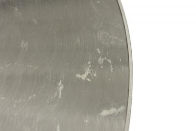 Contemporary American Stainless Steel and Black Glass Infinity Table