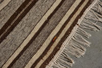 Contemporary Anatolian Low Pile Undyed Wool Rug Turkey 21st Century
