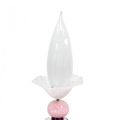 Contemporary Art Nouveau Style Multicolored Crystal Floral Pair Of Floor Lamps