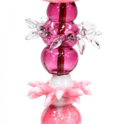 Contemporary Art Nouveau Style Multicolored Crystal Floral Pair Of Floor Lamps