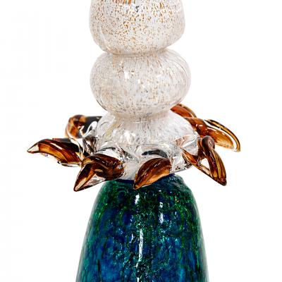 Contemporary Art Nouveau Style Multicolored Crystal Floral Pair Of Floor Lamps