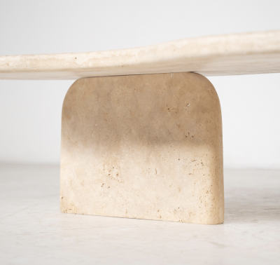 Contemporary Bean Shaped Coffee Table Travertine
