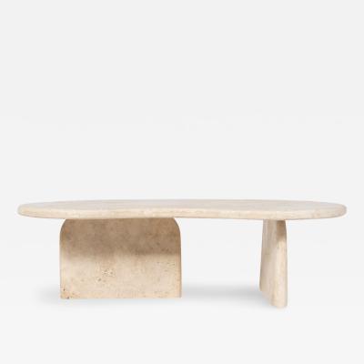 Contemporary Bean Shaped Coffee Table Travertine