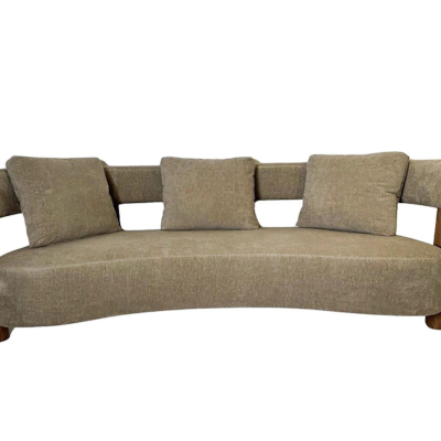 Contemporary Bean Shaped Sofa Beige Upholstery Italy
