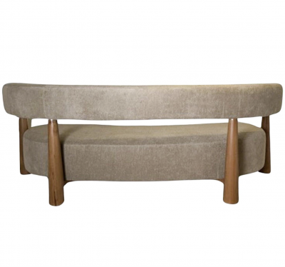 Contemporary Bean Shaped Sofa Beige Upholstery Italy