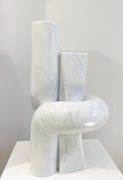Contemporary Belgian White Marble Sculpture by Piet Van Loocke