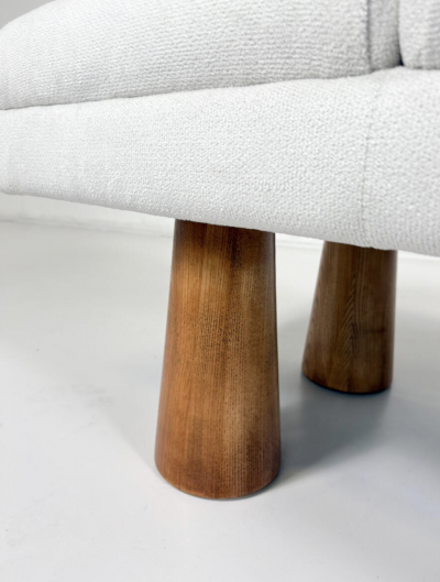 Contemporary Bench Wood and Fabric Italy