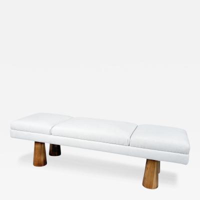 Contemporary Bench Wood and Fabric Italy