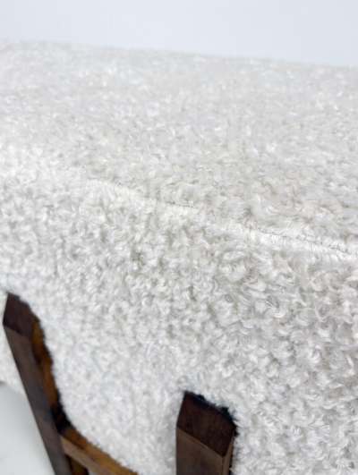 Contemporary Bench Wood and Fabric Italy