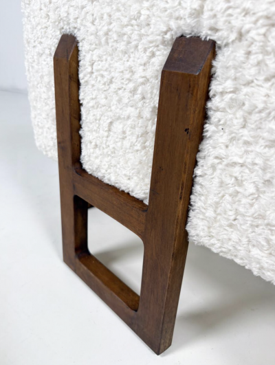 Contemporary Bench Wood and Fabric Italy