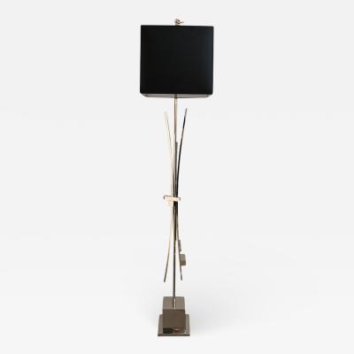 Contemporary Bespoke Italian Abstract Design Meccano Nickel Floor Lamp