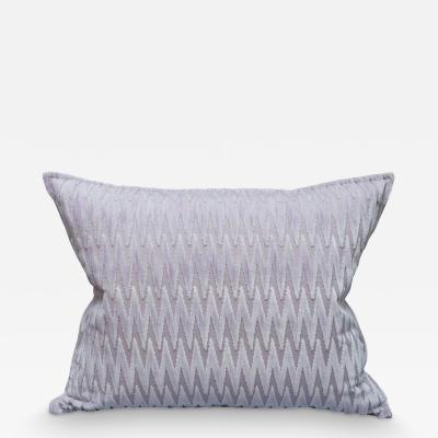 Contemporary Bevilacqua Lilac Silk Velvet Pillows In Zig Zag Pattern