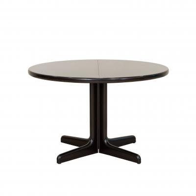 Contemporary Black Ebonized Round Dining Table